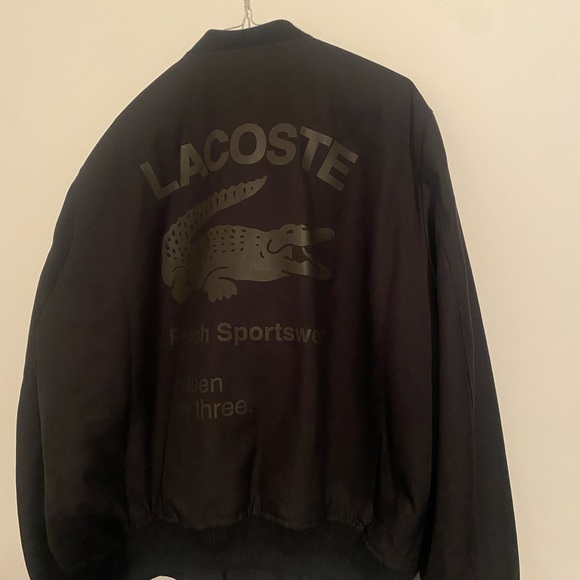 Veste bomber Lacoste noir unisexe neuf jamais porter avec les étiquettes - Picture 2 of 5